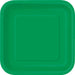 Unique Party Paper Plates Emerald Green Solid Square 7" Dessert Plates (16pk)