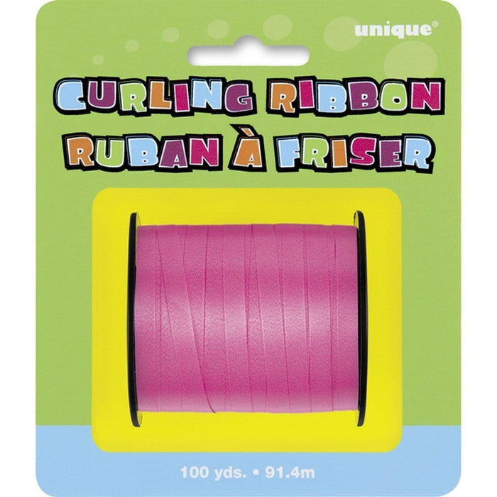 Unique Party Hot Pink Balloon Curling Ribbon 91.4m (100yds)