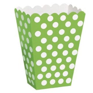Unique Party Lime Green Dots Treat Boxes 8pk