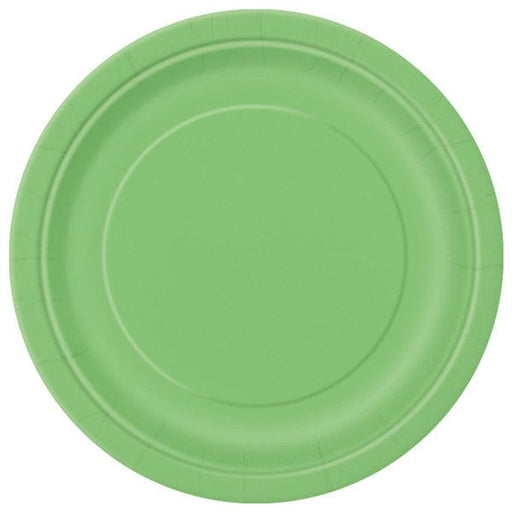Unique Party Paper Plates Lime Green Solid Round 7" Dessert Plates (8pk)