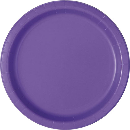 Unique Party Neon Purple Plates 17cm 8pk