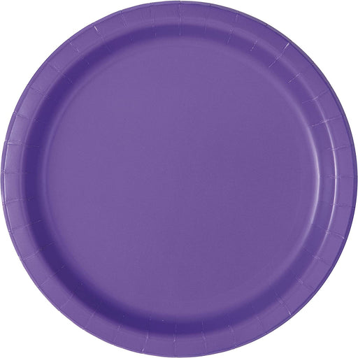 Unique Party Neon Purple Plates 22cm 8pk