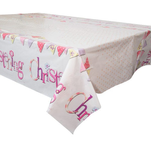Unique Party Table Cover Pink Christening Table Cover 54X84 Inch