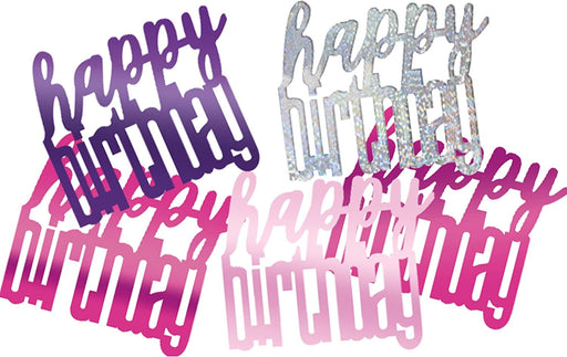 Unique Party Pink Glitz Happy Birthday Confetti 14g