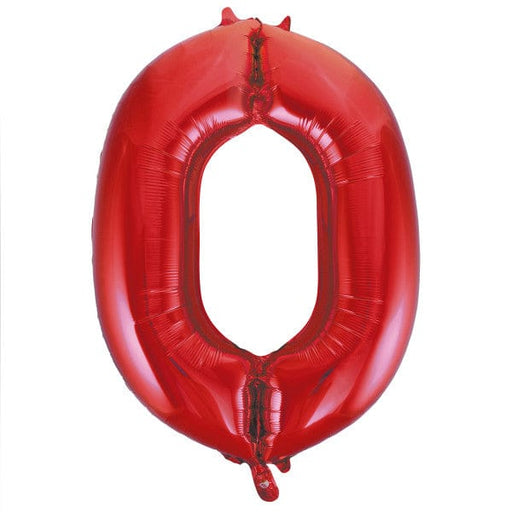 Unique Party Foil Balloon Red Foil Number 0 - 34 Inch