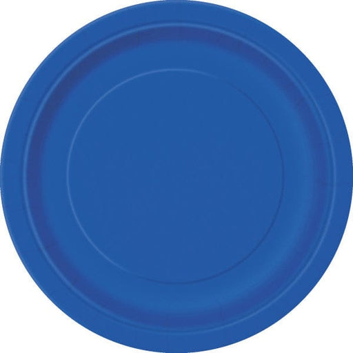 Unique Party Paper Plates Royal Blue Solid Round 9" Dinner Plates (8pk)