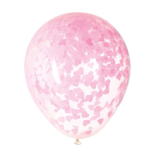 Unique Party Latex Balloons Soft Pink Confetti Heart Latex Balloons