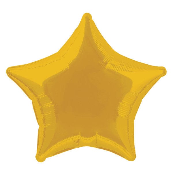 Unique Party Solid Star Foil Balloon 20'',  - Gold