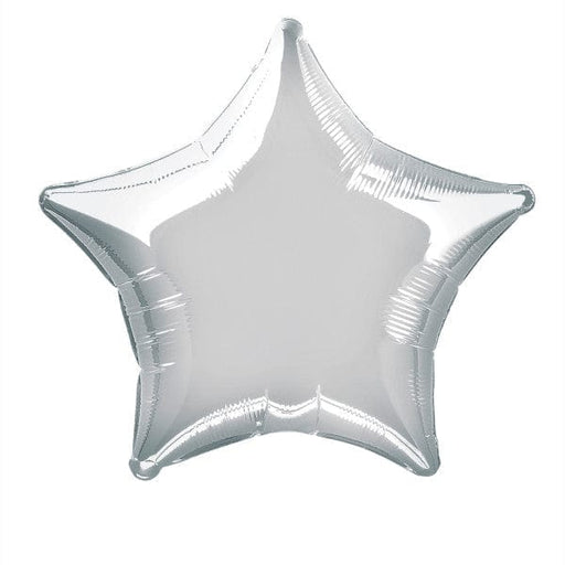 Unique Party Foil Balloon Solid Star Foil Balloon 20'',  - Silver