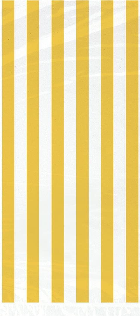 Unique Party Yellow Stripes Cello Bags 20pk