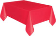 Unique Red Solid Rectangular Plastic Table Cover  54" x 108" - Short Fold