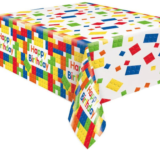 Unquie Party Table Cover Building Blocks Birthday Rectangular Plastic Table Cover