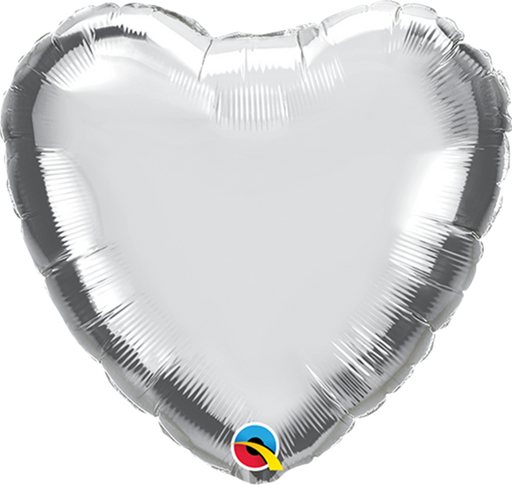 9 Inch Silver Heart Foil (Flat)