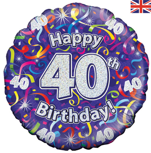18'' Foil Happy 40th Birthday Streamers