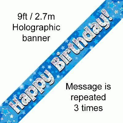 Foil Banner Happy Birthday Blue