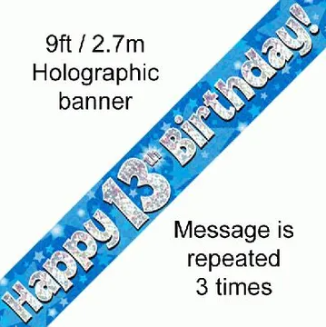 Foil Banner 13Th Birthday Blue
