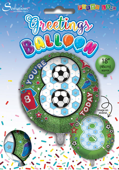 Football / Soccer 8th Birthday 18 Inch Foil Balloon