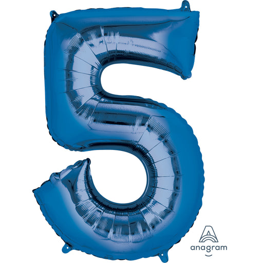 34'' Shape Foil Number 5 - Blue (Anagram)