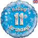 18" Foil Happy 11th Birthday Blue