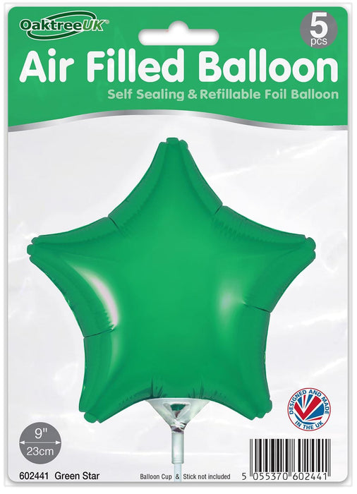 Green Star (9 Inch) Packaged 5pk