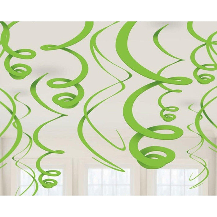 Green Plastic Swirl Decoration 55.8Cm 12pk