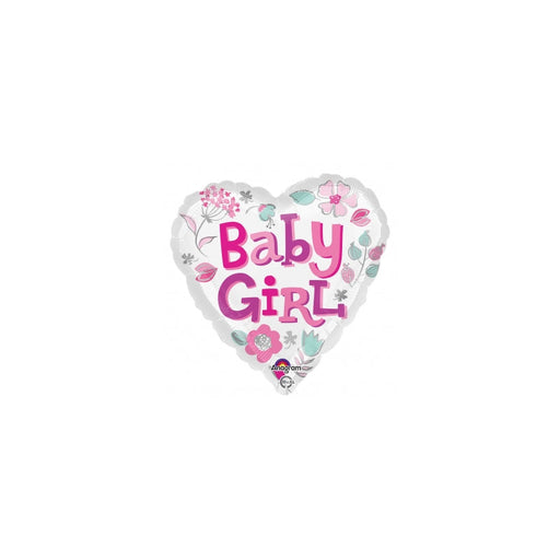 18'' Baby Girl Heart Foil Balloon