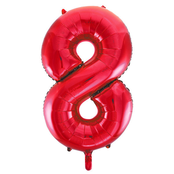 Red Foil Number 8 - 34 Inch