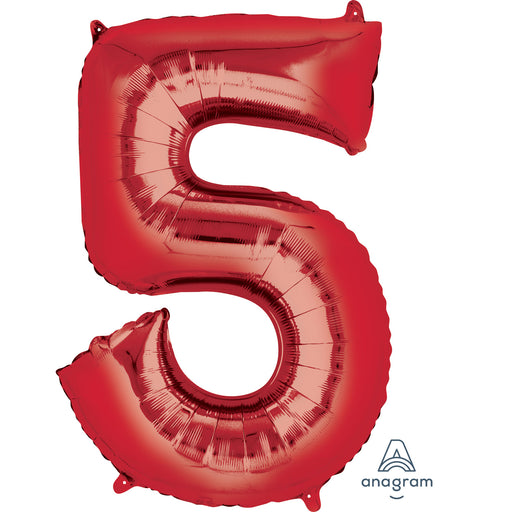 34'' Shape Foil Number 5 - Red (Anagram)
