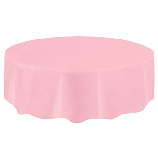 PINK ROUND PLASTIC TABLECOVER 213 DIA