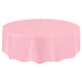 PINK ROUND PLASTIC TABLECOVER 213 DIA