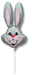 16 Inch Mini Rabbit Head Grey (Flat)