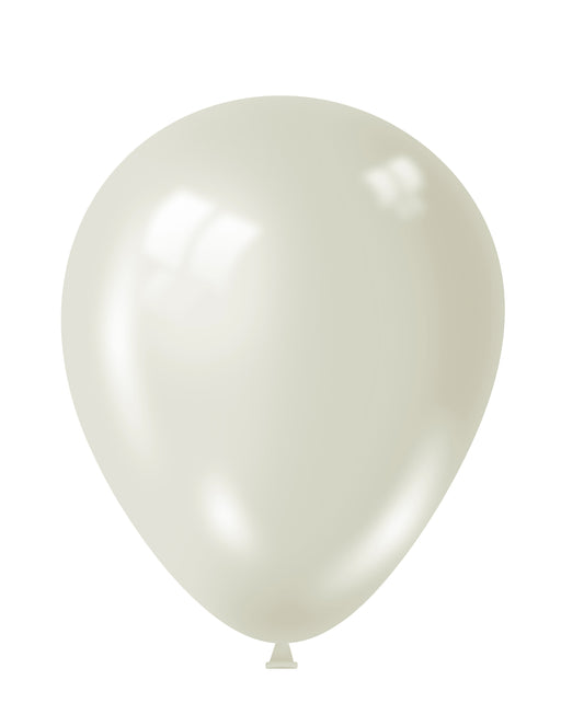 12" White Shiny Balloons 15pk