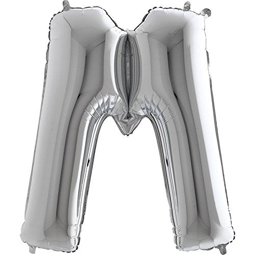 Letter M Balloon Superloon, 40 Inch, Silver