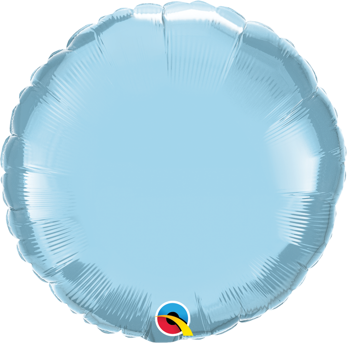 18 Inch Round Pearl Light Blue Plain Foil (Flat)