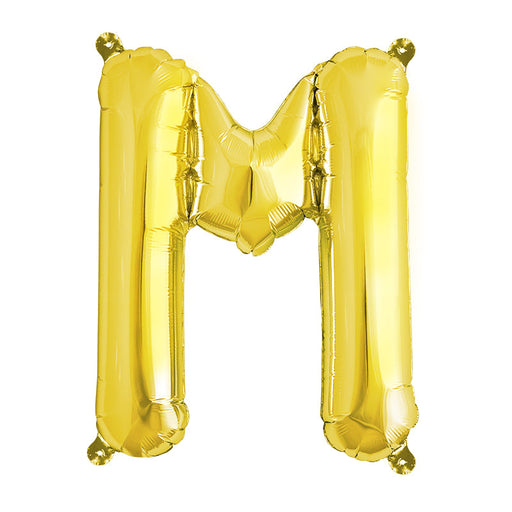 16'' Foil Letter M - Gold Packaged Air Fill