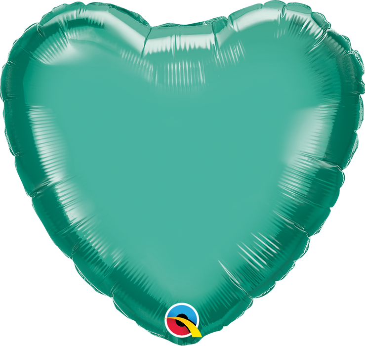 18'' Heart Green Chrome Foil Balloon