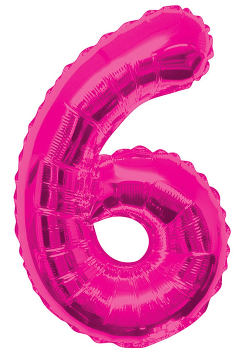 Giant Pink Foil Number '6' Balloon