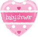 18'' Foil Its A Baby Shower Heart Pink