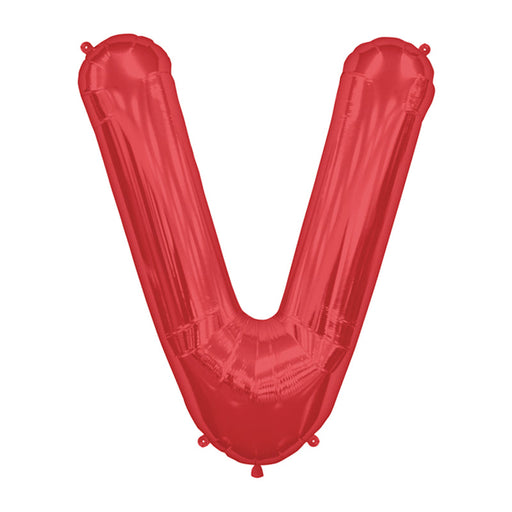 34'' Super Shape Foil Letter V - Red