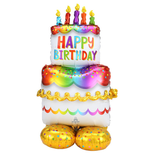 Large Birthday Cake Airloonz (27''/68Cm X 53''/134Cm)