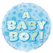 A Baby Boy Prism Round Foil Balloon 18'',