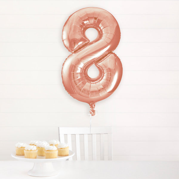 Rose Gold Number 8 Shaped Foil Balloon 34''
