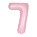 Matte Lovely Pink Number 7 Shaped Foil Balloon 34''