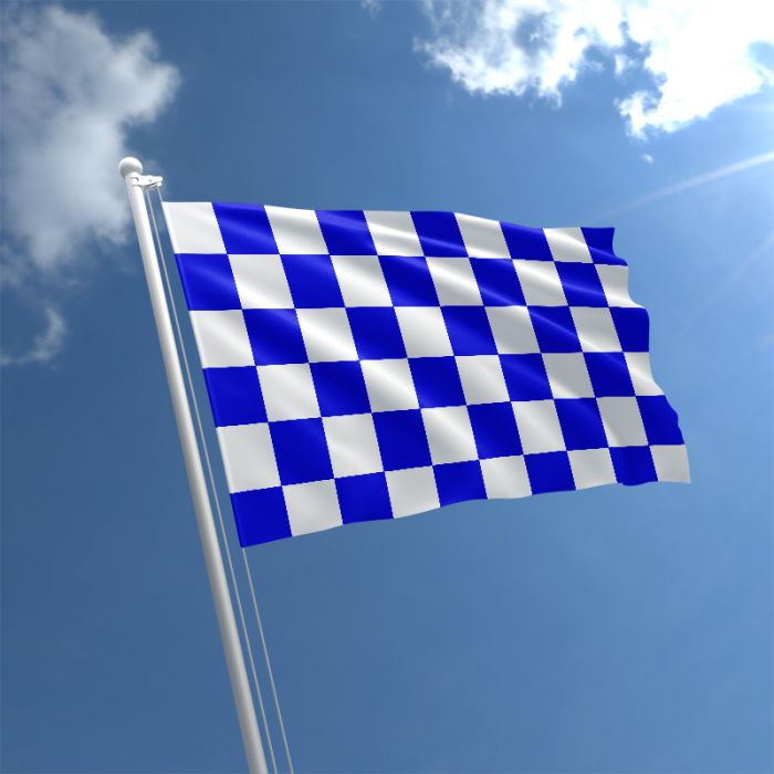 Chequered Blue/White Flag 3Ftx5Ft