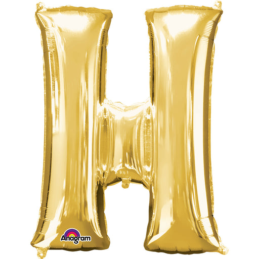 16'' Foil Letter H -  Gold Packaged Air Fill (Anagram)