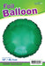 18'' Packaged Round Green Foil Balloon