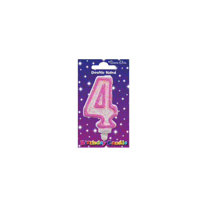 Pink Candle Number 4 (6pk)