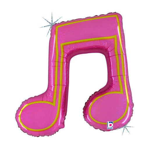40'' Music Note Double Pink Holographic