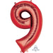 34'' Shape Foil Number 9 - Red (Anagram)