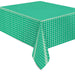 Silver & Bright Green Rectangular Foil Table Cover